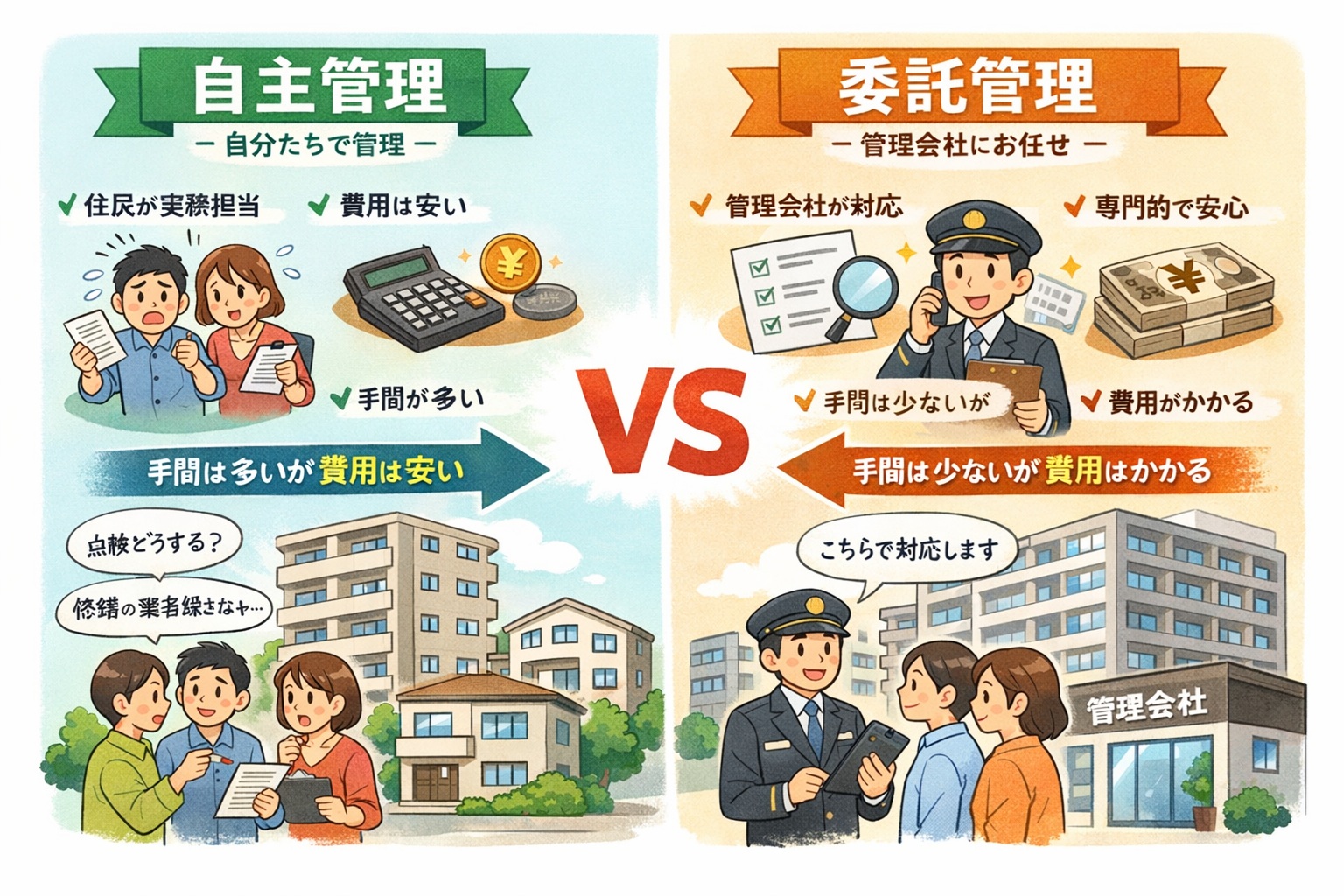 自主管理と委託管理の違いとは？